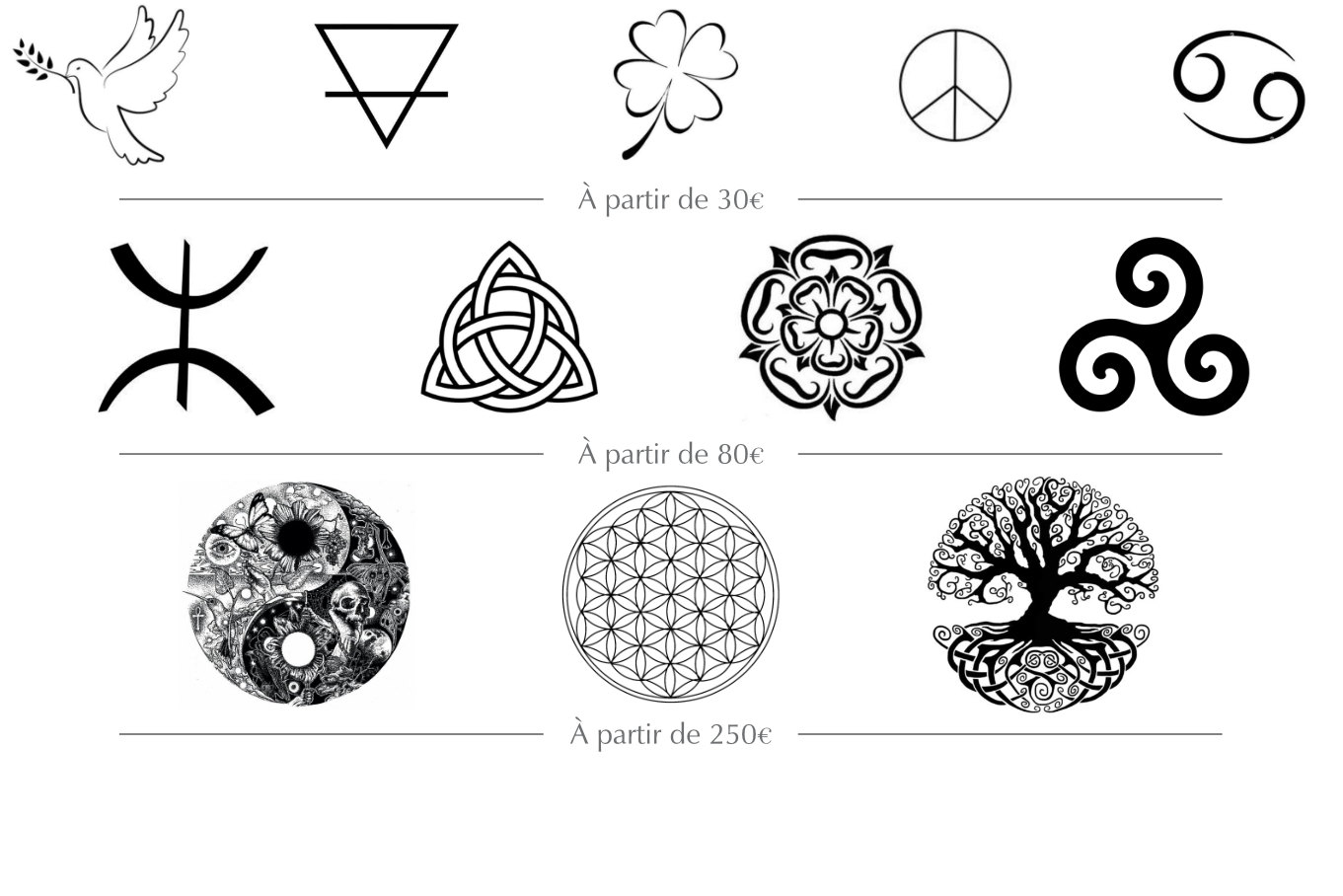 Motifs sacrés, symboles religieux gravés sur mesure