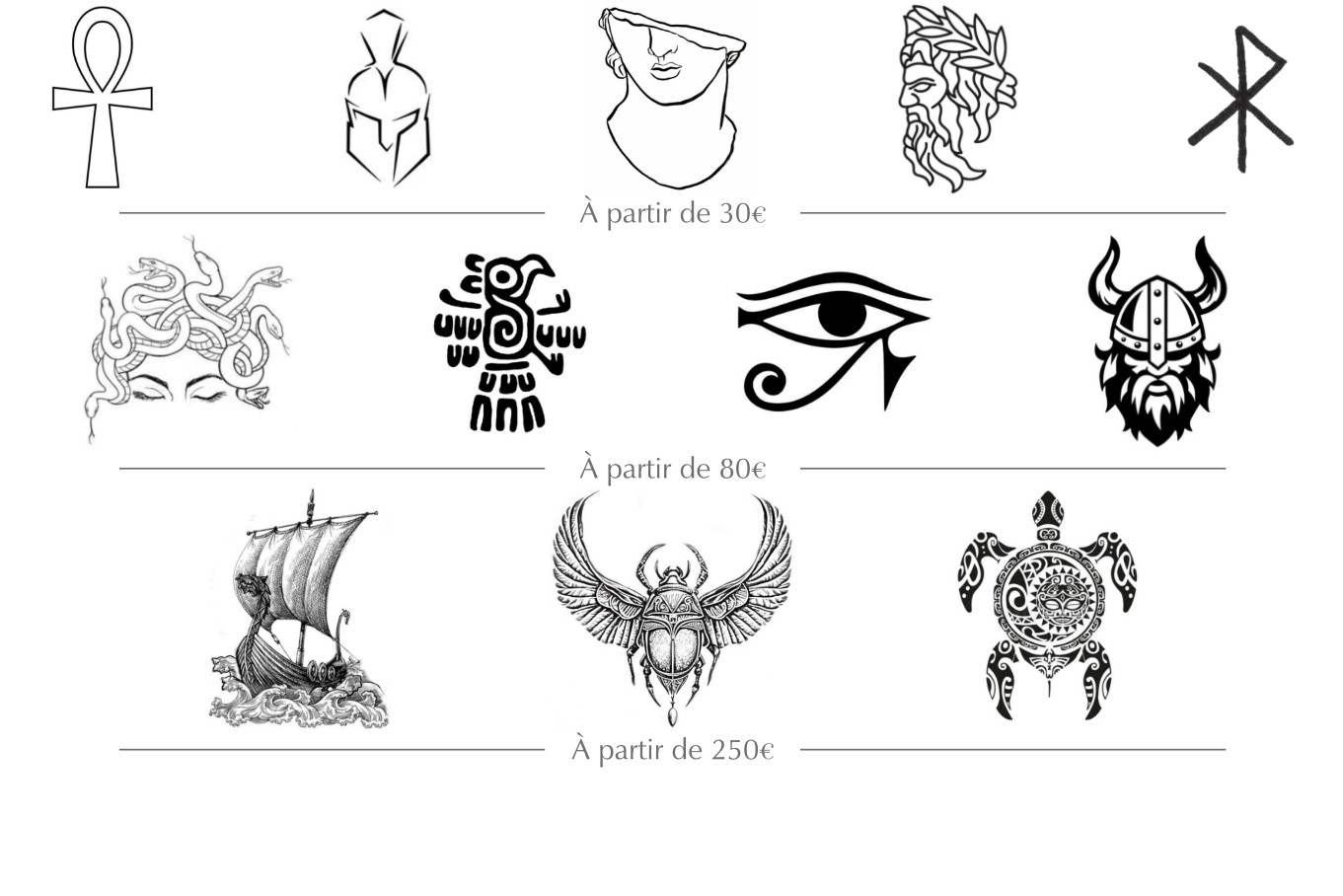 Motifs mystique, symboles gravés, création sur mesure