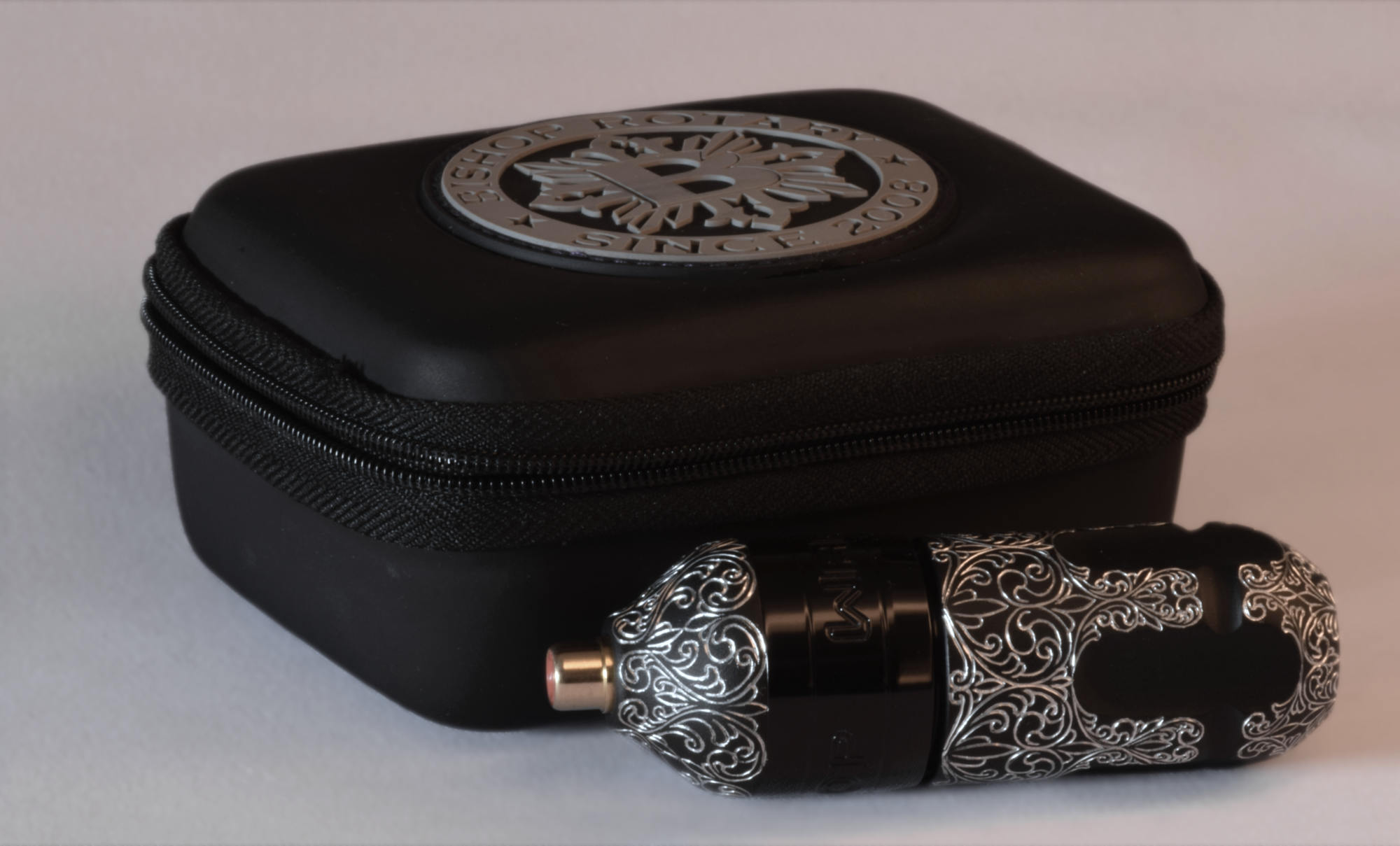 Dermographe personnalisé pour tatoueur, motif floral gravé