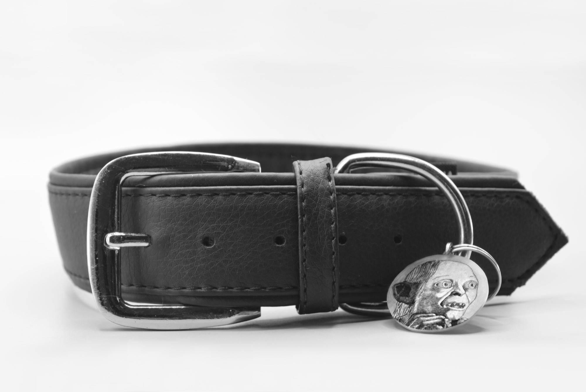 Médaille pour chien en métal, Sméagol gravé en taille douce